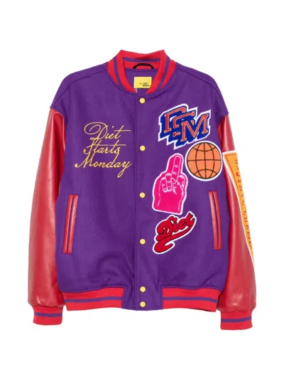 Diet Starts Monday Patch-detail Bomber Jacket In Purple