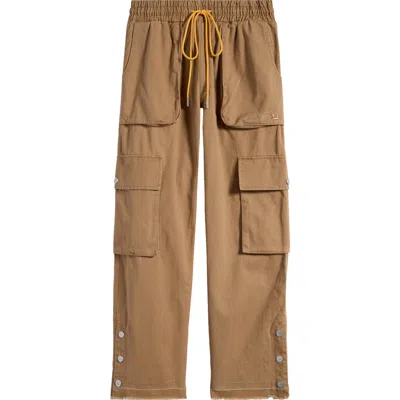 Diet Starts Monday Raw Hem Cotton Cargo Pants In Tan