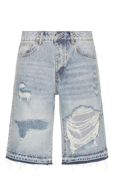 Diet Starts Monday Repair Denim Short In Blue