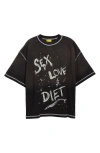 Diet Starts Monday Splatter Cotton Graphic T-shirt In Black