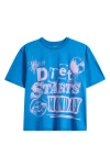 Diet Starts Monday Spray Paint Cotton Graphic T-shirt In Blue