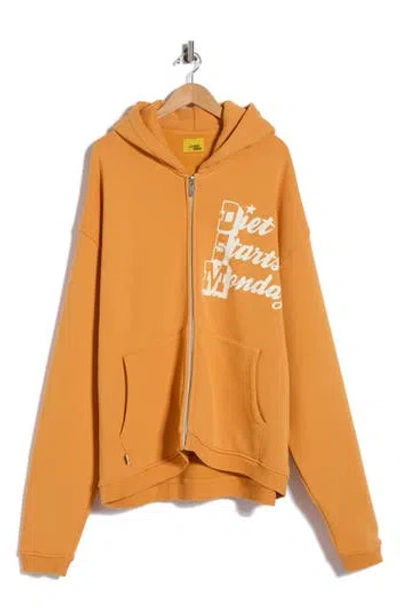 Diet Starts Monday Star Full Zip Graphic Hoodie In Orange