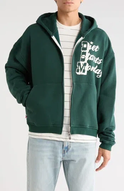 Diet Starts Monday Star Full Zip Sweatshirt In Green