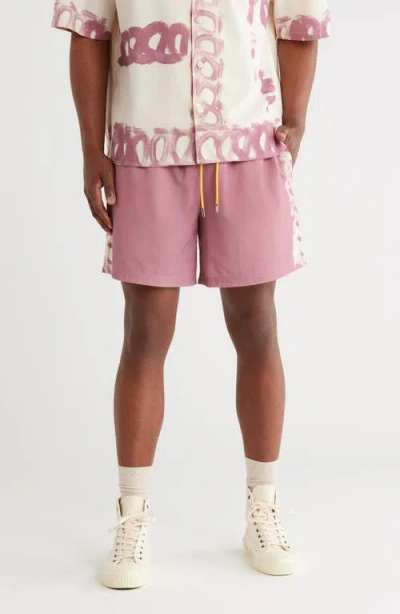 Diet Starts Monday Strokes Cotton Blend Drawstring Shorts In Pink