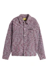 Diet Starts Monday Tweed Snap-up Jacket In Pink
