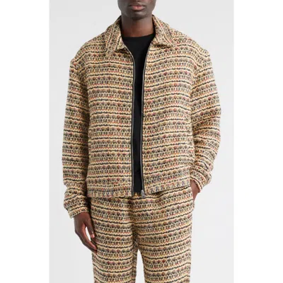 Diet Starts Monday Tweed Zip Jacket In Tan Multi