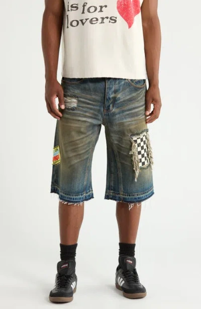 Diet Starts Monday Venice Distressed Denim Shorts In Multi