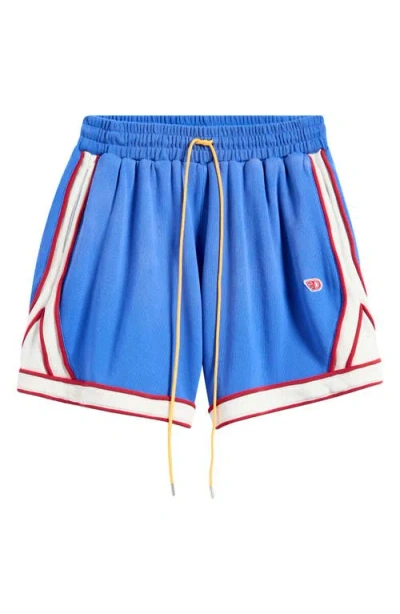 Diet Starts Monday Warm Up Tie Waist Shorts In Blue/cream