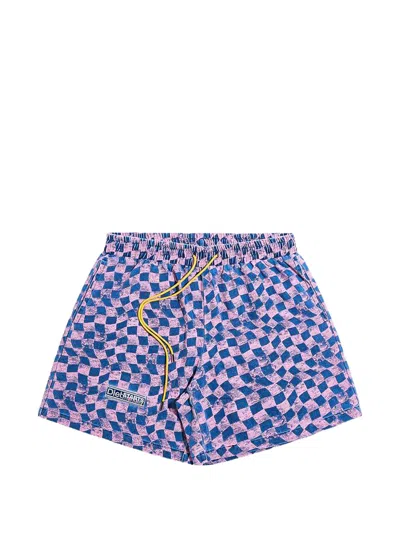 Diet Starts Monday Warped Checkered Shorts In Multi