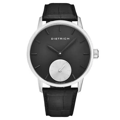 Pre-owned Dietrich Men's 'night' Black Dial Black Leather Strap Automatic Watch Nb Blk