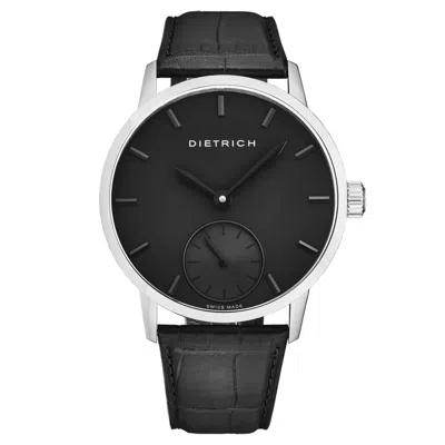 Pre-owned Dietrich Mens Night' Black Dial Black Leather Strap Automatic Watch Nb All Blkss