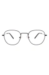 Diff 46mm Round Blue Light Filtering Glasses In Black
