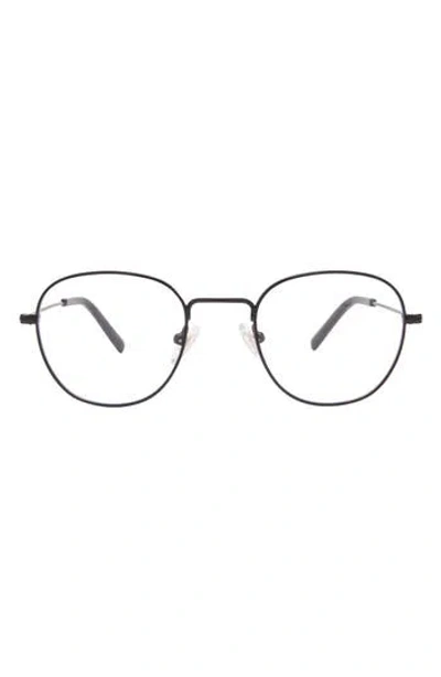 Diff 46mm Round Blue Light Filtering Glasses In Black