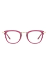 Diff 46mm Rue Cat Eye Optical Glasses In Festive Chestnut/clear