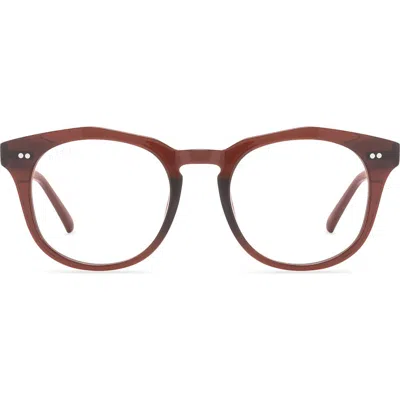 Diff 50mm Small Round Optical Glasses In Chestnut Crystal/clear