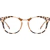 Diff 50mm Small Round Optical Glasses In Himalayan Tort/clear