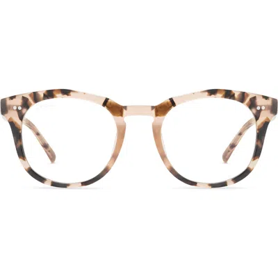 Diff 50mm Small Round Optical Glasses In Himalayan Tort/clear