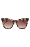 Diff 50mm Talia Square Sunglasses In Caramel Tortoise