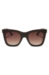 Diff 50mm Talia Square Sunglasses In Mahogany