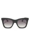 Diff 50mm Talia Square Sunglasses In Black