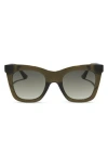 Diff 50mm Talia Square Sunglasses In Milky Olive