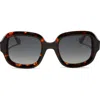 Diff 52mm Gisele Polarized Round Sunglasses In Gray