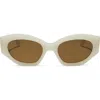 Diff 52mm Margot Faceted Oval Sunglasses In Brown