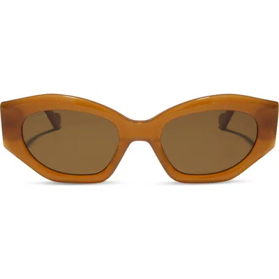 Diff 52mm Margot Faceted Oval Sunglasses In Brown