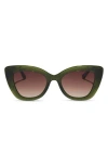 Diff 52mm Melody Sunglasses In Dark Sage Crystal