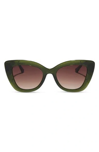 Diff 52mm Melody Sunglasses In Dark Sage Crystal