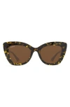 Diff 52mm Melody Sunglasses In Dark Tort/brown Solid Lens