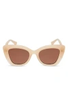 Diff 52mm Melody Sunglasses In Milky Nude/brown Lens.