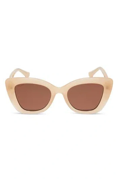Diff 52mm Melody Sunglasses In Milky Nude/brown Lens.