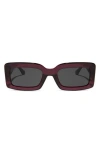 Diff 53mm Rectangle Sunglasses In Burgundy Crystal