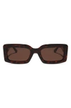 Diff 53mm Rectangle Sunglasses In Dark Tortoise