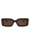Diff 53mm Rectangle Sunglasses In Mahogany