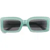 Diff 53mm Rectangle Sunglasses In Milky Jelly Mint Grey
