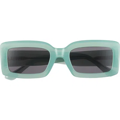 Diff 53mm Rectangle Sunglasses In Milky Jelly Mint Grey
