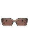Diff 53mm Rectangle Sunglasses In Milky Tan/brown