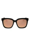 Diff 54mm Hailey Square Sunglasses In Matte Black
