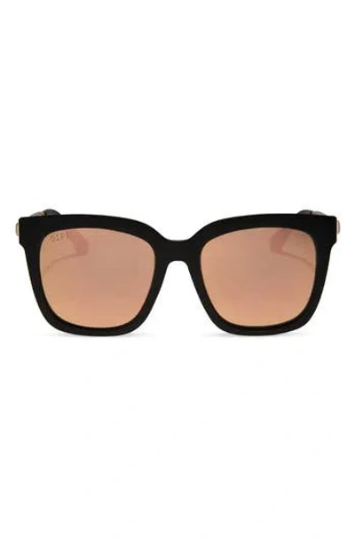 Diff 54mm Hailey Square Sunglasses In Matte Black