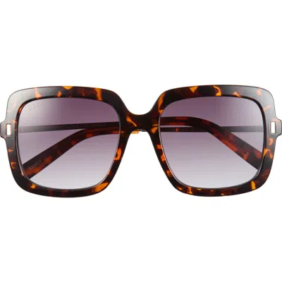 Diff 54mm Square Sunglasses In Dark Tortoise Grey Gradient