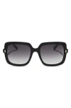 Diff 54mm Square Sunglasses In Matte Black