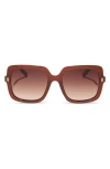 Diff 54mm Square Sunglasses In Nutshell Brown Gradient