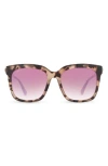 Diff 54mm Square Sunglasses In Pink Tortoise