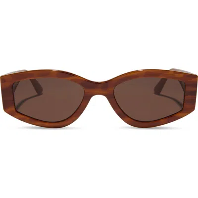 Diff 55mm Kai Slim Sunglasses In Harvest Tortoise