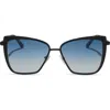 Diff 58mm Square Sunglasses In Black/ocean