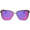Diff 58mm Square Sunglasses In Copper Fuchsia Mirror