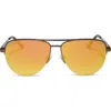 Diff 59mm August Aviator Sunglasses In Copper/gold Mirror