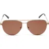 Diff 59mm August Aviator Sunglasses In Gold/brown Lens